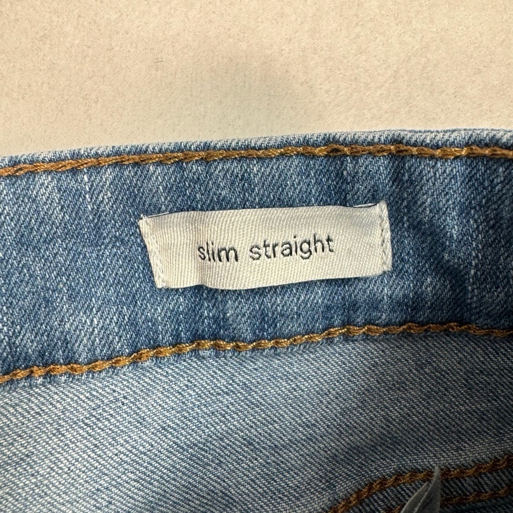 Social Standard Jeans Womens Sz 12/31 Light Blue Slim Straight High Rise Stretch - Picture 6 of 16